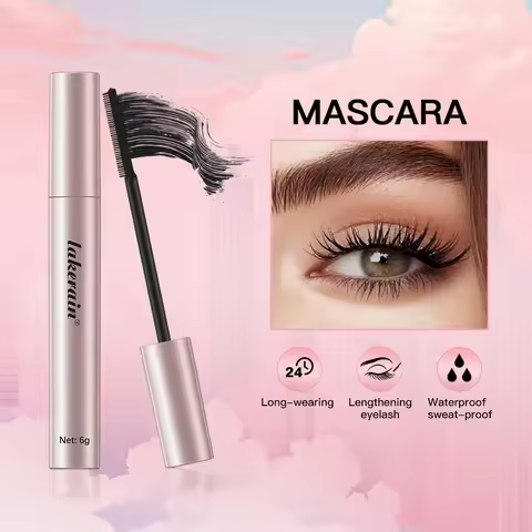 Waterproof Mascara Lengthens Eyelashes Extension Black Silk Fiber Mascara Female Non-smudge Mascara