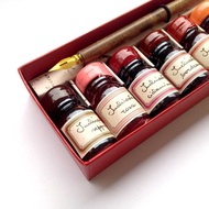 7453/C 義大利木桿沾水筆禮盒-暖色系墨水 | Francesco Rubinato