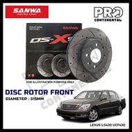 SANWA SPORT JAPAN LEXUS LS430 UCF430 FRONT DRILLED SLOTTED PERFORMANCE DISC ROTOR [1 PAIR (LH+RH)]