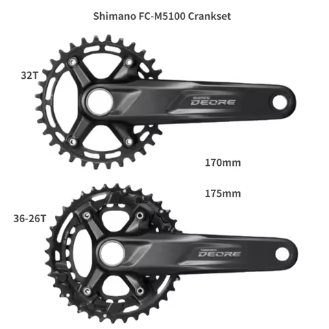 SHIMANO DEORE FC M5100 Crankset M5100 1x11-Speed 2x11-Speed 26-36T 32T 170MM 175MM