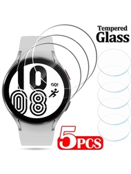 5 件/包強化玻璃螢幕保護貼相容於三星 Galaxy Watch 5/4 40 毫米