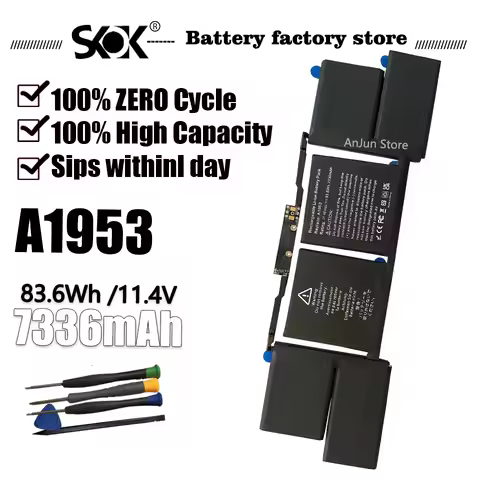 A1953 Laptop Battery for Apple MacBook Pro 15" A1990 touchbar 2018 2019 EMC 3215 MC3359 MR962LL 11.4