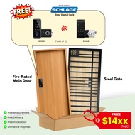 Fire-rated Main Door & Gate | Schlage Digital Rim Lock | Smart Door Lock | Installation Provided | C