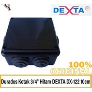 Doradus Duradus Kotak 3/4 Junction Box 3/4 Dexta 10cm x 10cm Kotak Plastik Hitam
