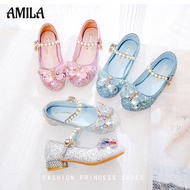 AMILA รองเท้าเจ้าหญิงเด็กผู้หญิง,รองเท้าส้นสูงรองเท้าเด็กเดี่ยวรองเท้าหนังเด็กรองเท้าคริสตัลผีเสื้อ