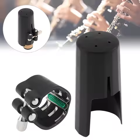 Bb Clarinet Leather Ligature and Plastic Mouthpiece Cap Cover, Clarinet Mouthpiece Fastener Set