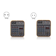 HAPPY TIME-4 Channel Audio Mixer DJ Console Mixer with Reverb Bluetooth 5.0 48V Power for PC Recordi