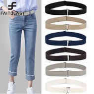 Adjustable Elastic Invisible Belt Soild Color Seamless Jeans Belts For Man Woman Pants Slim Stretch 