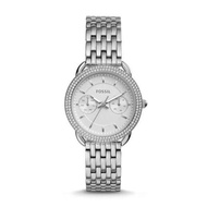 [Powermatic] Fossil ES4054 Women'S 35Mm Steel Bracelet &amp; Case Quartz White Dial Watch