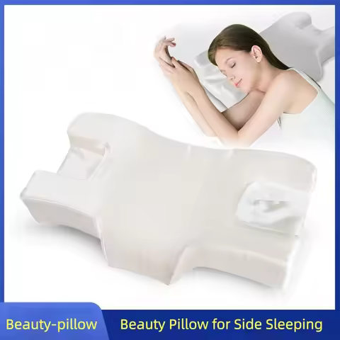 Anti-Wrinkle Memory Foam Side Sleeping Pillow for Face,Beauty Pillow for Side Sleepers, Contour Cerv