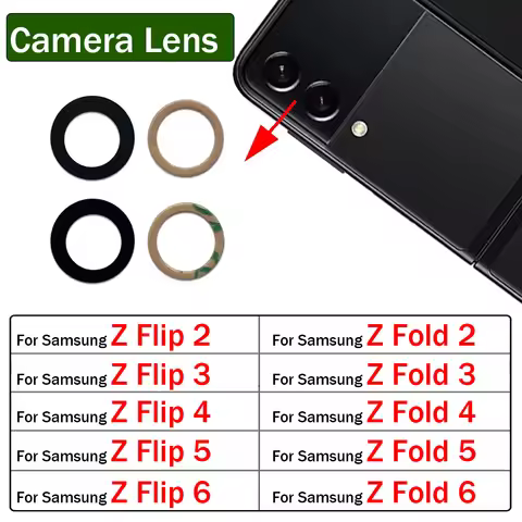 Camera Glass Lens Back Rear Camera Glass Lens with Adhesive Sticker For Samsung Z Flip 2 3 4 5 6 / Z