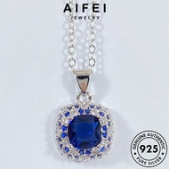 AIFEI JEWELRY Sterling Luxurious For Pendant Original Chain Sapphire 純銀項鏈 925 Perak Perempuan Accessories Silver Leher Rantai Women Necklace Korean S16