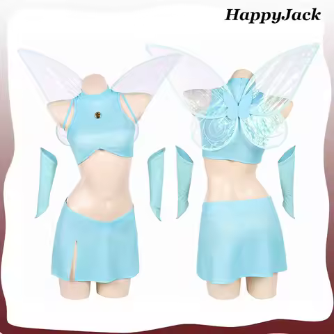 Bloom Cosplay Costume Winx Cartoon Fairy 2025 Club Disguise Women Girls Vest Skirt Elf Wing Gloves O