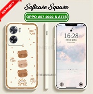 [UV15] Softcase Square Motif Bear For OPPO A57 2022 OPPO A57S 4G OPPO A77S case imut - case murah