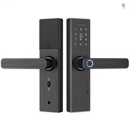 Tuya WiFi Intelligent Fingerprint Door Lock Password IC Card Lock Digital Keyless Entry Lock Double Lock Latch Work with APP for Home Office Hotel Apartment