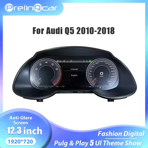 Prelingcar Store Lcd Digital Cluster Dashboard For Audi Q5 2010-2018 Years Panel Speedometer Virtual