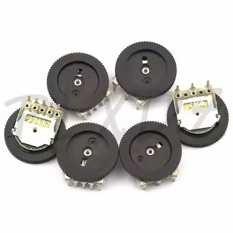 10PCS Double Dial Taper Volume Wheel Duplex Potentiometer B102 B103 B203 B503 B104 1K 2K 5K 10K 20K 