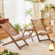 Nordic style balcony lounge chair household leisure folding chair outdoor courtyard rattan chair han