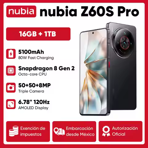 Nubia Z60S Pro Global Version 5g Mobile Phone Snapdragon 8 Gen 2 50Mp 120Hz 6.78" Screen 5100Mah