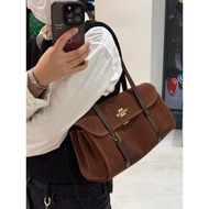 Underarm Bag Bridge32 Ladies One-Shoulder Messenger Handbag Solid Color Cowhide Trendy Fashion All-M