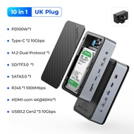 M.2 ORICO 3.5/2.5 "Dual Hdd/ SSD Enclosure USB C HUB แบบมัลติฟังก์ชั่น10 In 1แท่นวางมือถือพร้อม PD10