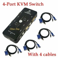 KVM SWITCH USB 4 PORT MANUAL + 4 Pcs KVM USB Cables