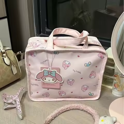 Sanrio Cinnamoroll Melody Wear-Resistant Large Capacity Makeup Bag Skincare Products Storage Smooth 