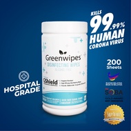 Greenwipes Alcohol Free Disinfectant Wipes (200 SHEETS) Non-Alcohol Wipes Water Wipes