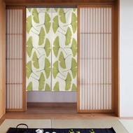 Green Ginko Leaves Door Curtain Privacy Thermal Insulated Door Window Curtain
