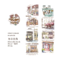 ENWEI 1 Roll [Coffee Shop Series] Simplicity Journal Masking Tape PET Washi Tape Scrapbooking Material Scrapbook Kit