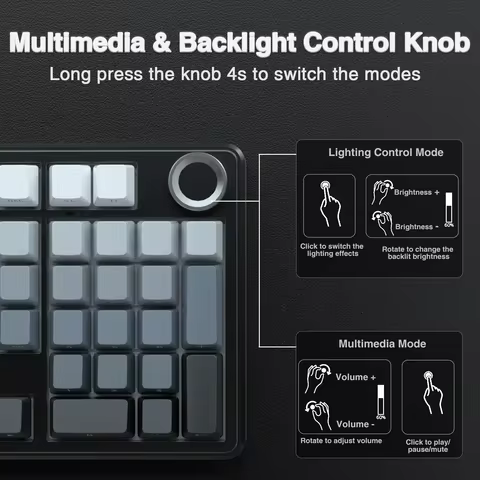 AULA F99PRO Wireless Gaming Keyboard Gasket Structure Compatible with 3/5 Pins Hot-swap Mechanical K
