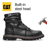 Caterpillar แท้ชั้นรองเท้าหนัง CAT Top รองเท้าบูท Martin รองเท้าบู๊ทสไตล์เรโทรเหล็ก Finger Anti-Smas