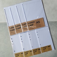 BINDER Contents | BINDER PAPER | LOOSE LEAF WHITE & COLOR A5 A6 20 HOLES 6 HOLES 50 SHEETS