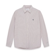 SilenceStandard Premium Oxford Shirt S Logo embroidered/brown striped [SO02]