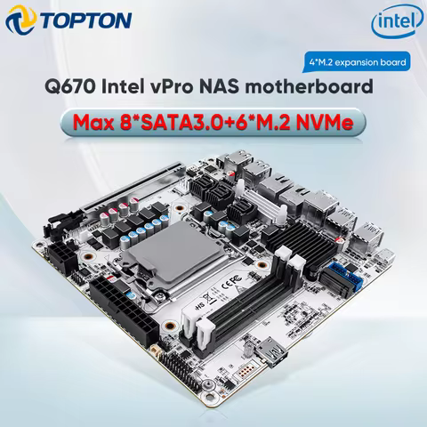 Q670 NAS Motherboard Max 8*SATA 6*M.2 NVMe Intel 12/13/14th Gen LGA1700 1*PCIE5.0x16 2*DDR5 2*2.5G L