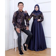 Batik Couple Gamis Kombinasi