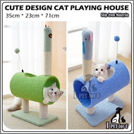 【Local Stock】Bruce Cartoon Little Dinosaur Cat Tree Cat Tunnel Sisal Scratching Post Cat Toy