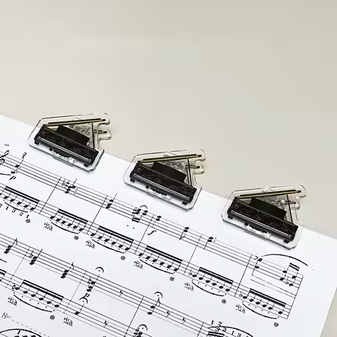 5pcs Mini Acrylic Music Clip Secure Page Marker for Piano Book - Music Playing Aid & Accessory