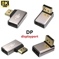 Right Angle 8K DisplayPort 1.4 Adapter, Support 8K@60Hz 4K@144Hz 4K@60Hz 4K@30Hz