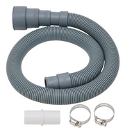 1PC PP Drain Pipe Washing Machine Dishwasher Drain Waste Hose Extension Pipe With Hoses Clamp Sets W