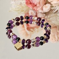 光落有處-紫水晶/紫牙烏紅石榴/毒液超七/黑髮晶/開運水晶手鍊