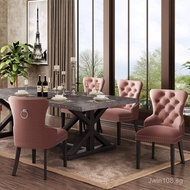Dining Chair Western Restaurant Chair Solid Wood Fabric Dining Table Chair Fashionable Backrest Dini