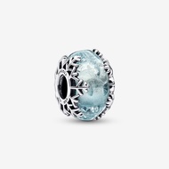 925 sterling silver Winter Blue Snowflake Murano Charm fit pandora bracelet woman fashion DIY jewelry Christmas gift for girlfriend
