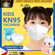 LAZAR 50PCS KN95 Mask Original 50pcs Korea Kids WHITE Face Mask Nano Fiber kn95 for Kids Face Mask kn95 Washable with Design 4 Ply Pm2.5 Reusable Child Protective Mask 3D Anti Viral Mask Ready Stock