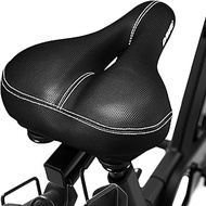 DAWAY Comfortable Men Women Bike Seat - Soft Memory Foam Padded - Leather Bicycle Saddle Replacement