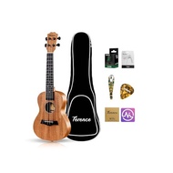 TERENCE ukulele 23 inches mahogany veneer with strap with capo-tasting clip tuner for beginners