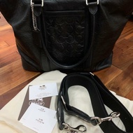Tas COACH travel leather Black Authentic Preloved
