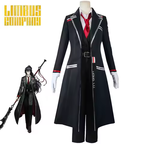 Hong Lu Faust Long Black Uniform Cosplay Costume Limbus Company Game Character Suit