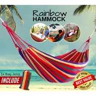 Buai Mudah HAMMOCK Camping Outdoor Buaian Kain Beach Picnic Swing Bed