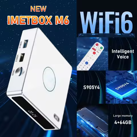 [Genuine]2025 Newest IMETBOX M6 Smart TV Box 64GB Vioce Control Wifi6 8K UHD Global version Best med